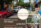 GẤP - Bán nhà 2 mặt tiền  hẻm Tây Thạnh 56m2, 1Lầu, 4.79Tỷ, gần AEON